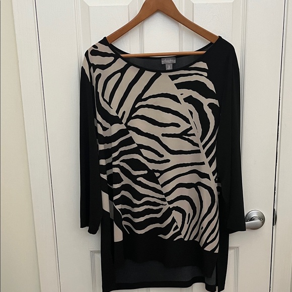 Chico's Tops - Chico's Black  Zebra Print Blouse Travelers by Chico’s Size 3